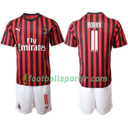 Tenue AC Milan BORINI 11 Enfant Domicile 2019-2020 Maillot de Foot